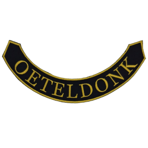 Embleem Oeteldonk Nr. 986 Rugembleem Oeteldonk Zwart/Goud