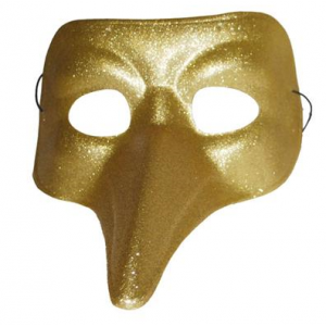 Oogmasker Goud Glitter met lange neus