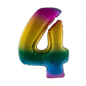 Folieballon Regenboog cijfer 4