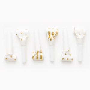 Roltongen Wit/Goud 6 stuks