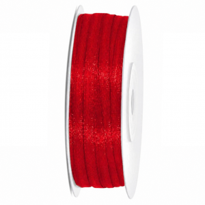Rood satijnlint 1,5 cm breed op rol 3 meter