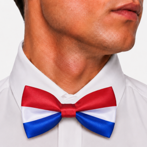 Rood wit blauw luxe satijnen vlinderstrik