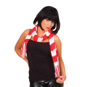 Sjaal Gebreid Rood/wit