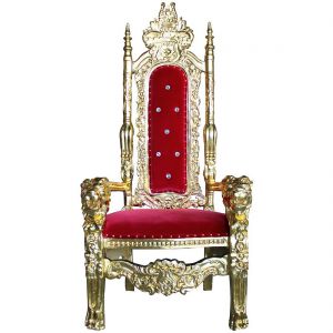 Luxe Troon Goud/Rood Leeuw Armleuning