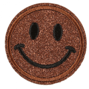 Embleem Nr. 611 Smiley Glitter Bruinv