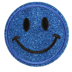 Embleem Nr. 612 Smiley Glitter Donkerblauw