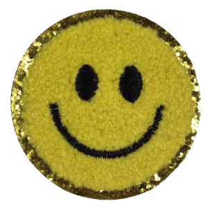 Embleem Nr. 730 Smiley Badstof Geel