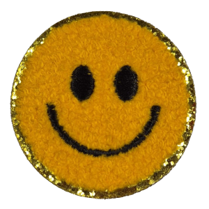 Embleem Nr. 733 Smiley Badstof Oceaan Blauw