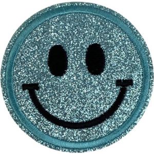 Embleem Nr. 606 Smiley Glitter Lichtblauw