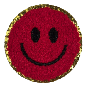 Embleem Nr. 731 Smiley Badstof Rood