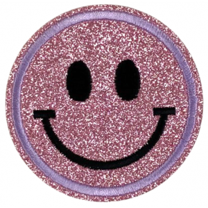 Embleem Nr. 613 Smiley Glitter Roze