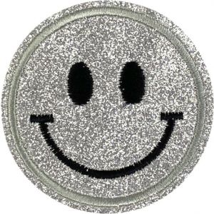 Embleem Nr. 604 Smiley Glitter Zilver