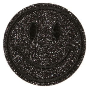 Embleem Nr. 609 Smiley Glitter Zwart