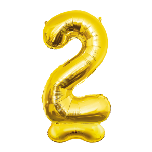 staande gouden folieballon cijfer 2 150 cm kopen