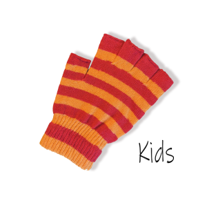 Kielegat Handschoenen Rood/Oranje Smal Gestreept Kids
