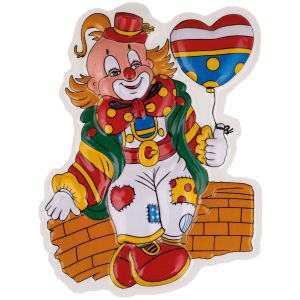 wandplaat clown met hartballon kopen