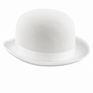 witte bolhoed met satijnen band Charlie Chaplin kopen
